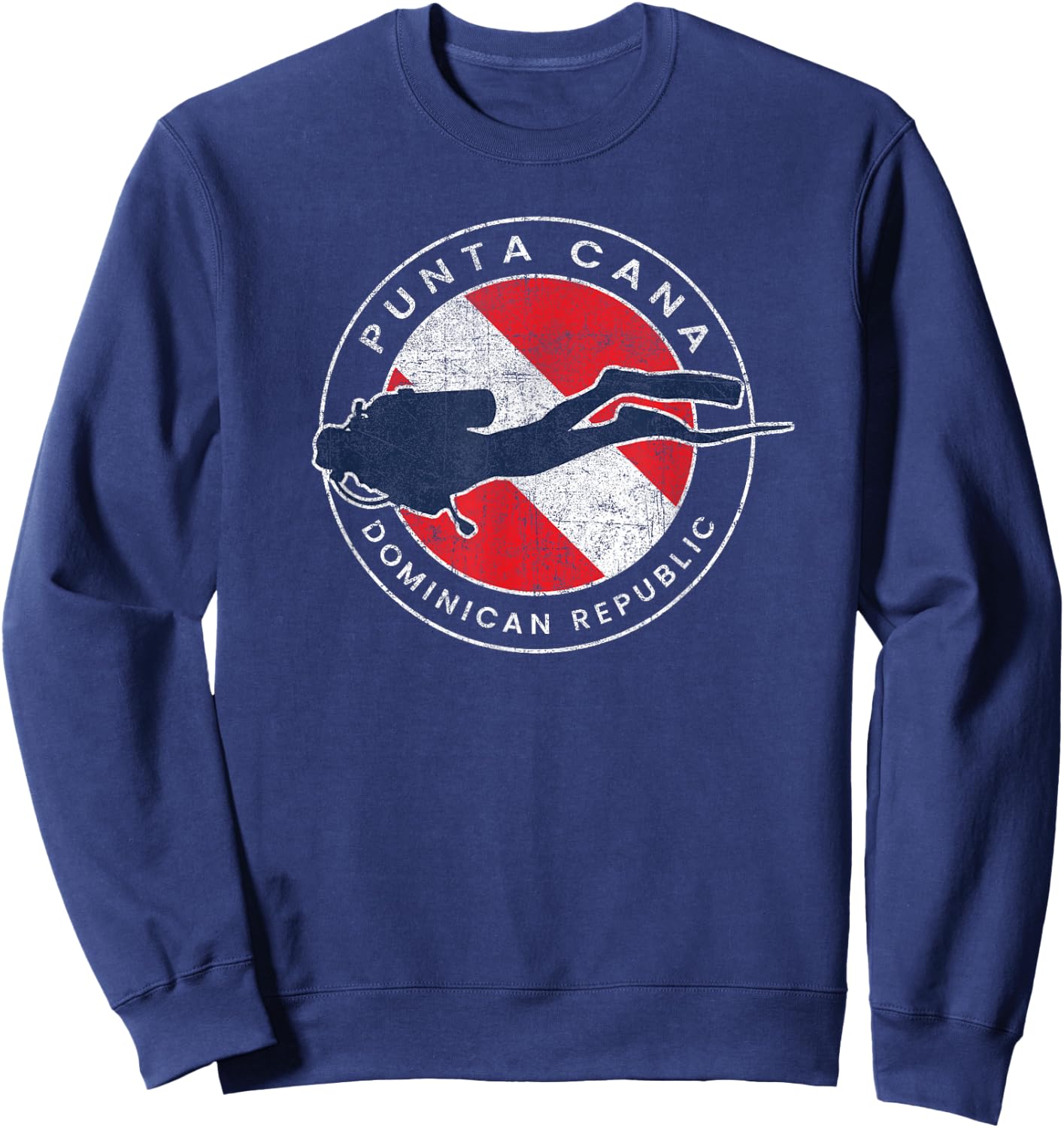 Punta Cana Dominican Republic Scuba Dive Flag Souvenir Sweatshirt - Sweatshirt | Navy