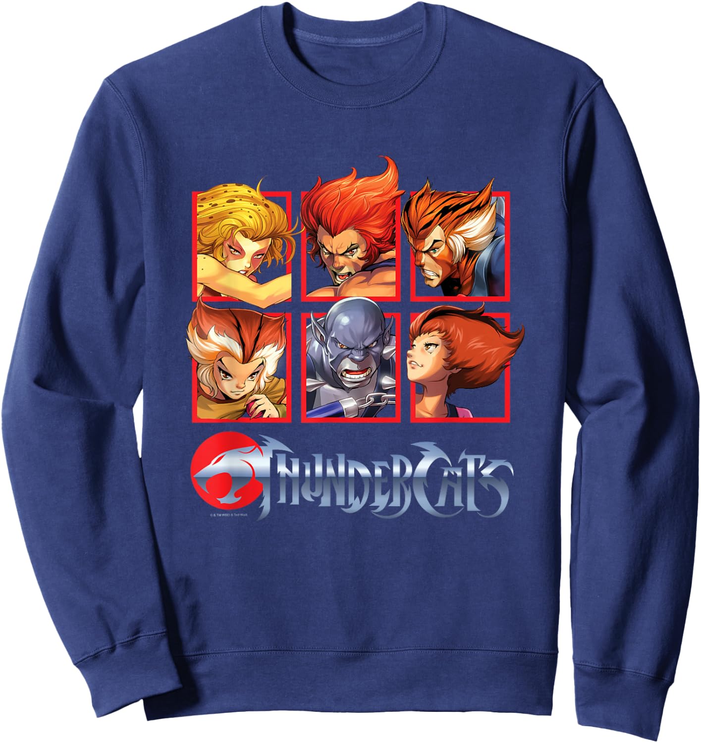 ThunderCats Bring The Thunder Iconic Characters Chest Panels Sweatshirt - Sweatshirt | Navy