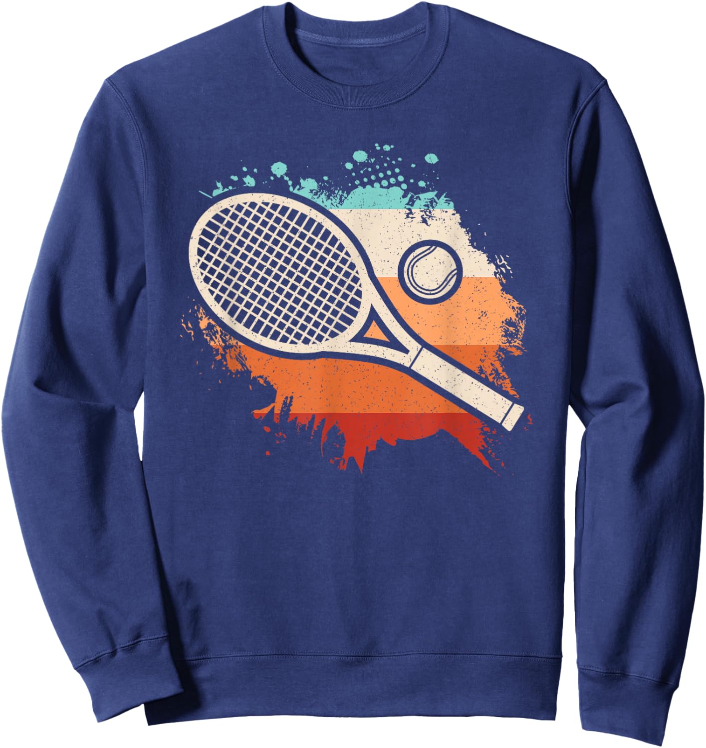 Retro Tennis Racket Vintage Tennis Player Men Women Kids Sweatshirt - Sweatshirt | Navy