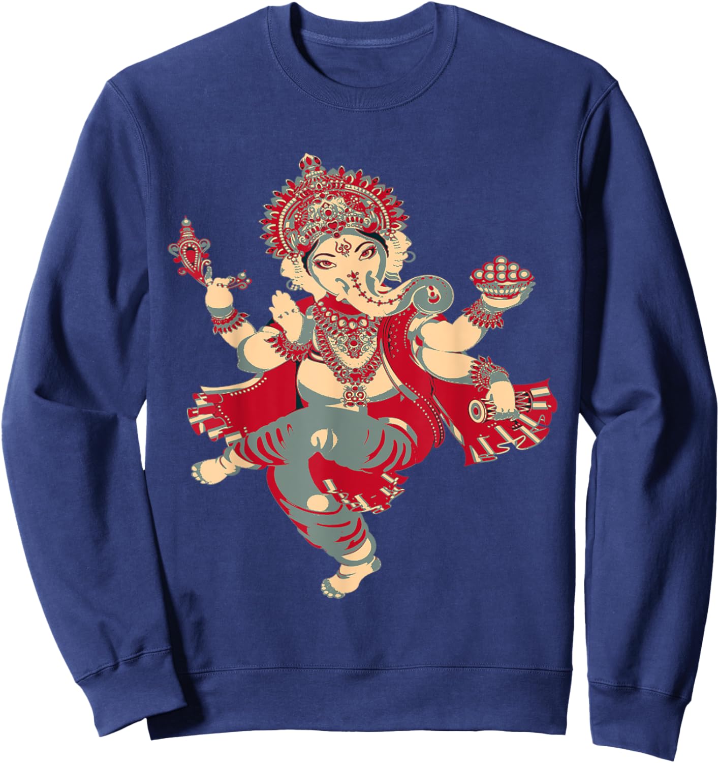 Yoga Shirts Spiritual Hindu God Ganesha Meditation Sweatshirt - Sweatshirt | Navy