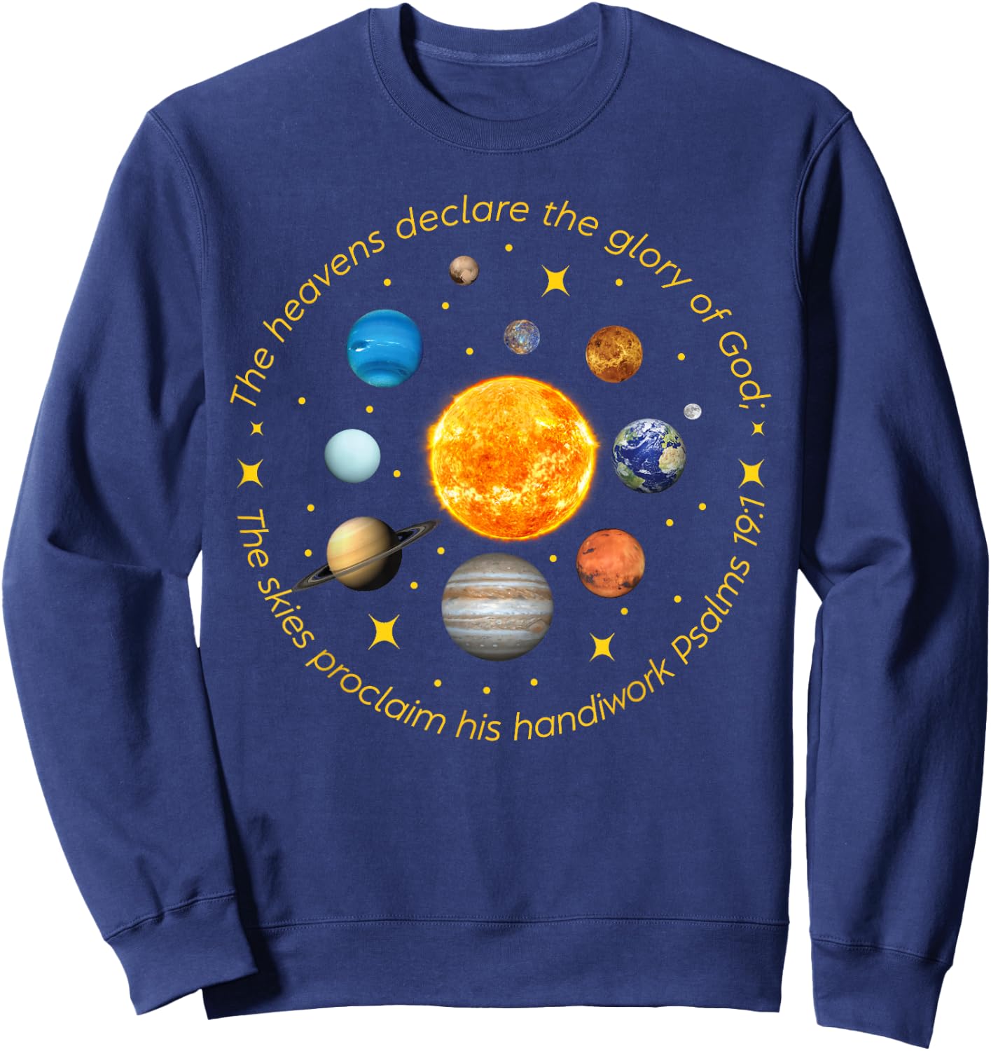 Retro Psalm Classical Conversations Cycle Outer Space Sweatshirt - Sweatshirt | Navy