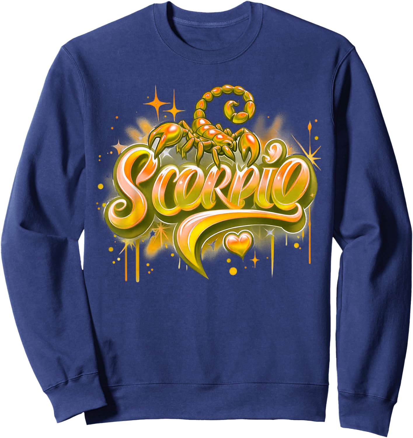 Orange Scorpio Zodiac Star Sign Sweatshirt - Sweatshirt | Navy