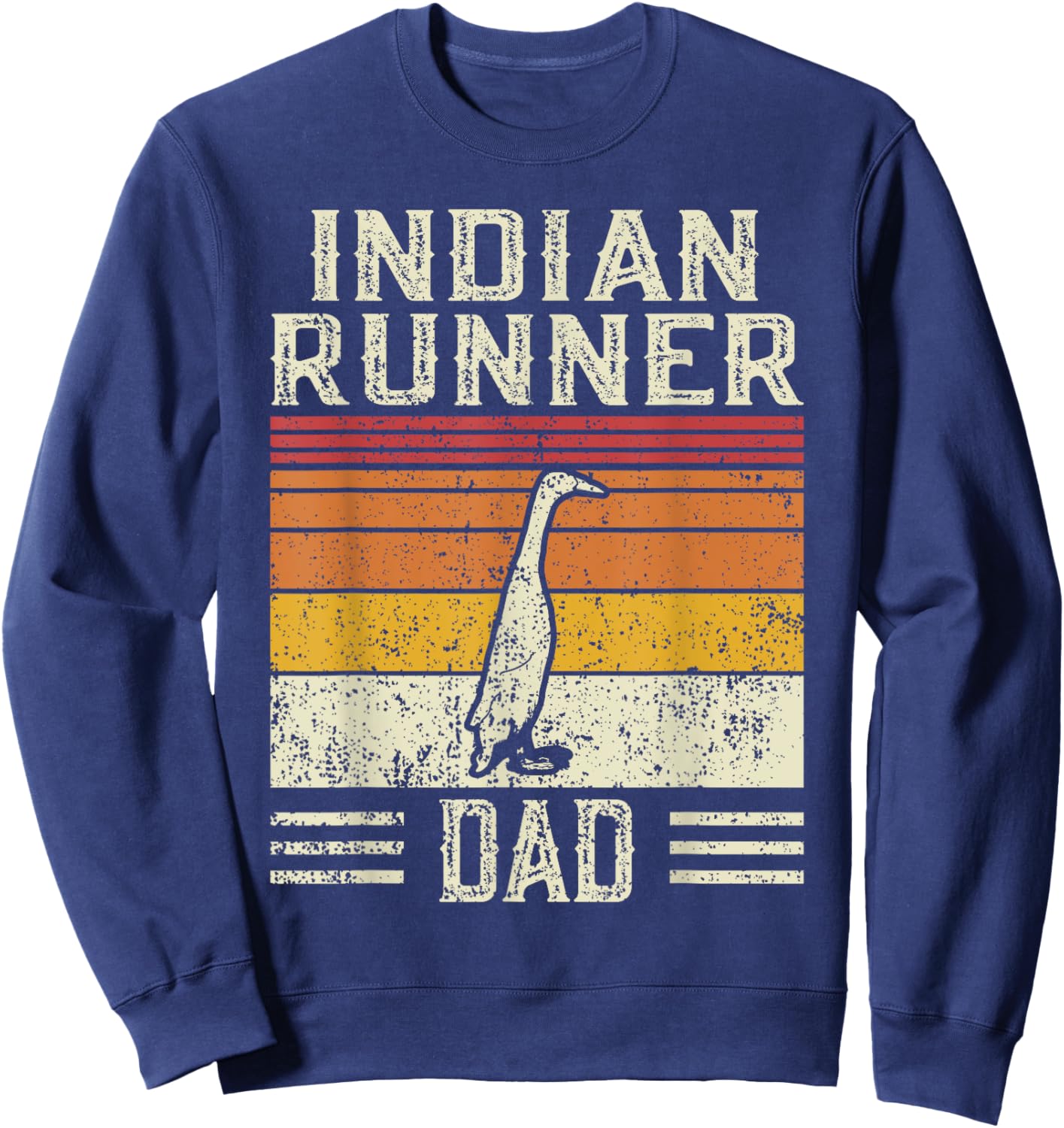 Best Duck Dad Men - Vintage Indian Runner Sweatshirt - Sweatshirt | Navy