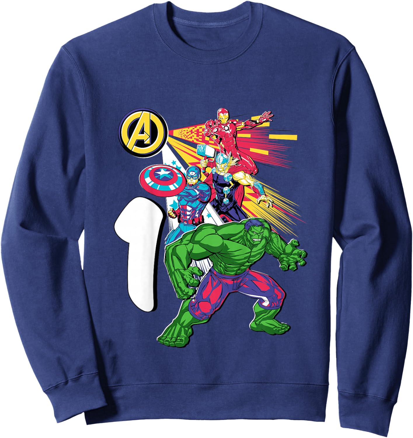 Marvel Super Heroes Avengers 1 Year Old First Birthday Sweatshirt - Sweatshirt | Navy