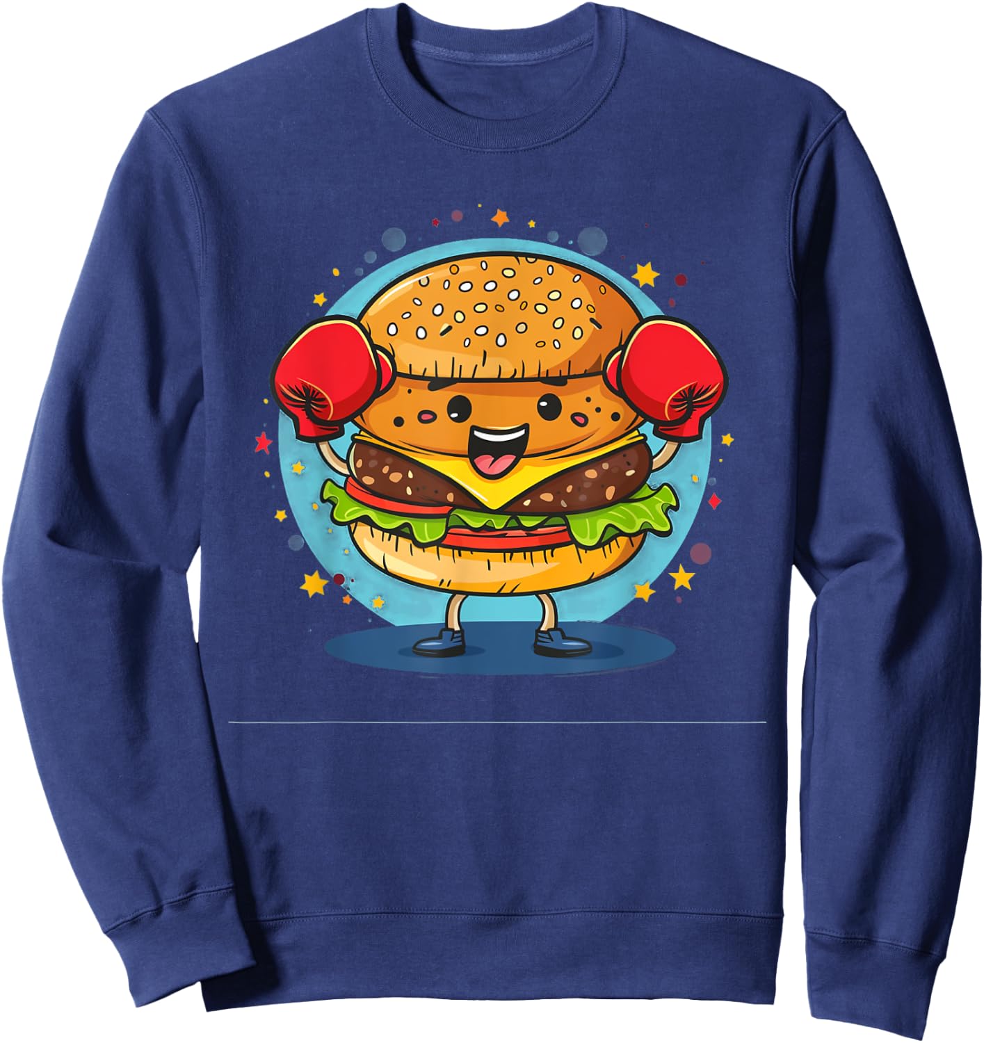 Smash Burger Costume with funny boxing Gloves Costume Sweatshirt - Sweatshirt | Navy
