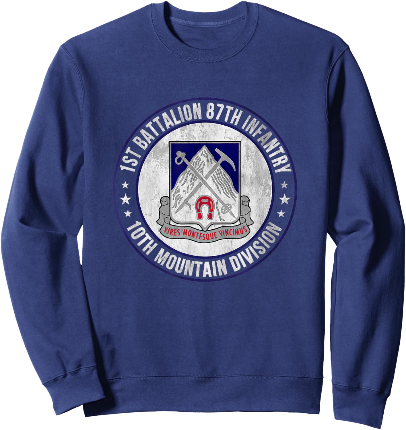 1st Battalion 87th Infantry 10th Mountain Division Veteran Sweatshirt - Sweatshirt | Navy