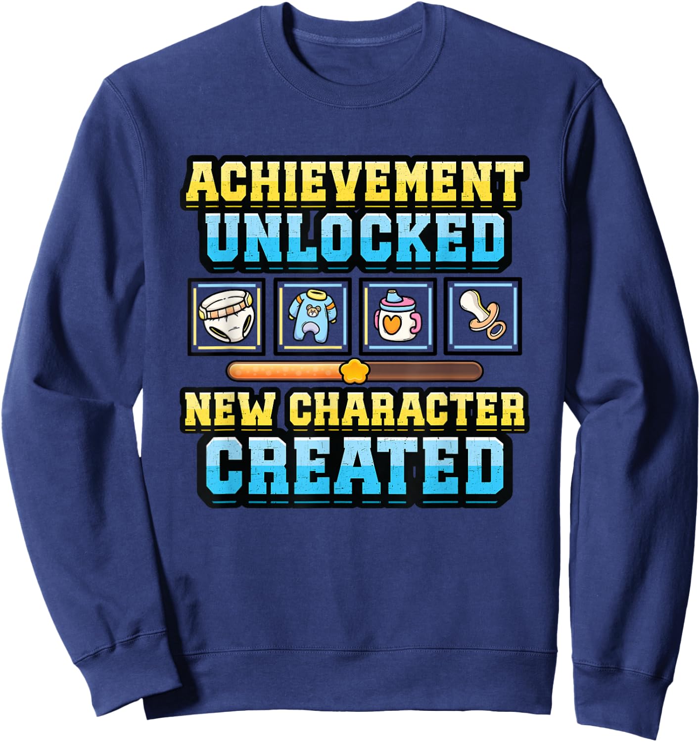 New Character Created - Pregnancy Announcement Gamer Sweatshirt - Sweatshirt | Navy