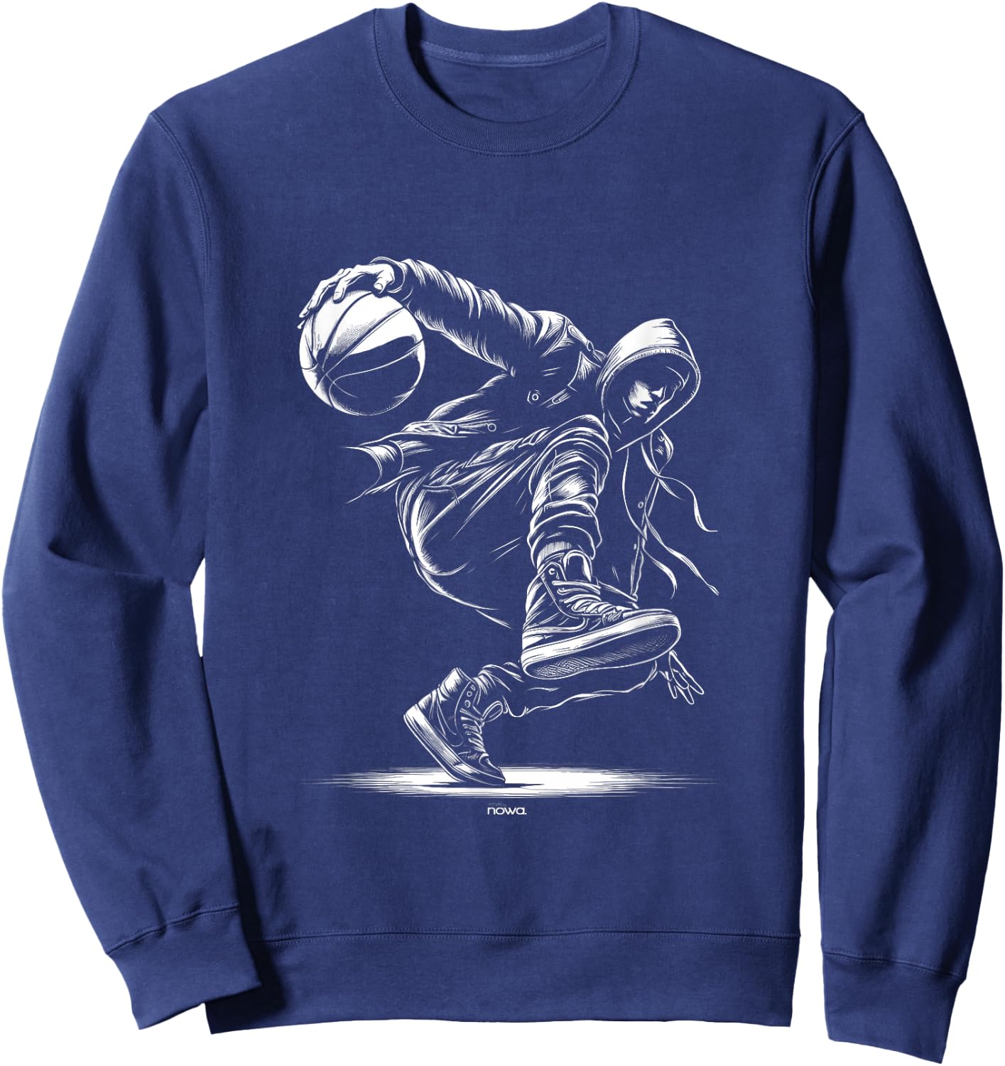 Hooded Breakdancing Basketball Crossover Sweatshirt - Sweatshirt | Navy