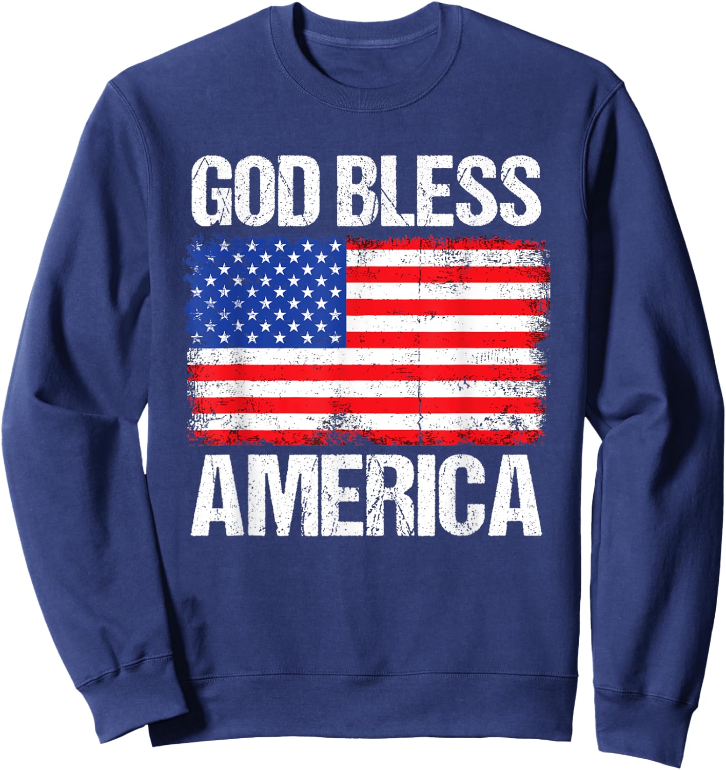 God Bless America Patriotic Happy 4th of July , Women Sweatshirt - Sweatshirt | Navy