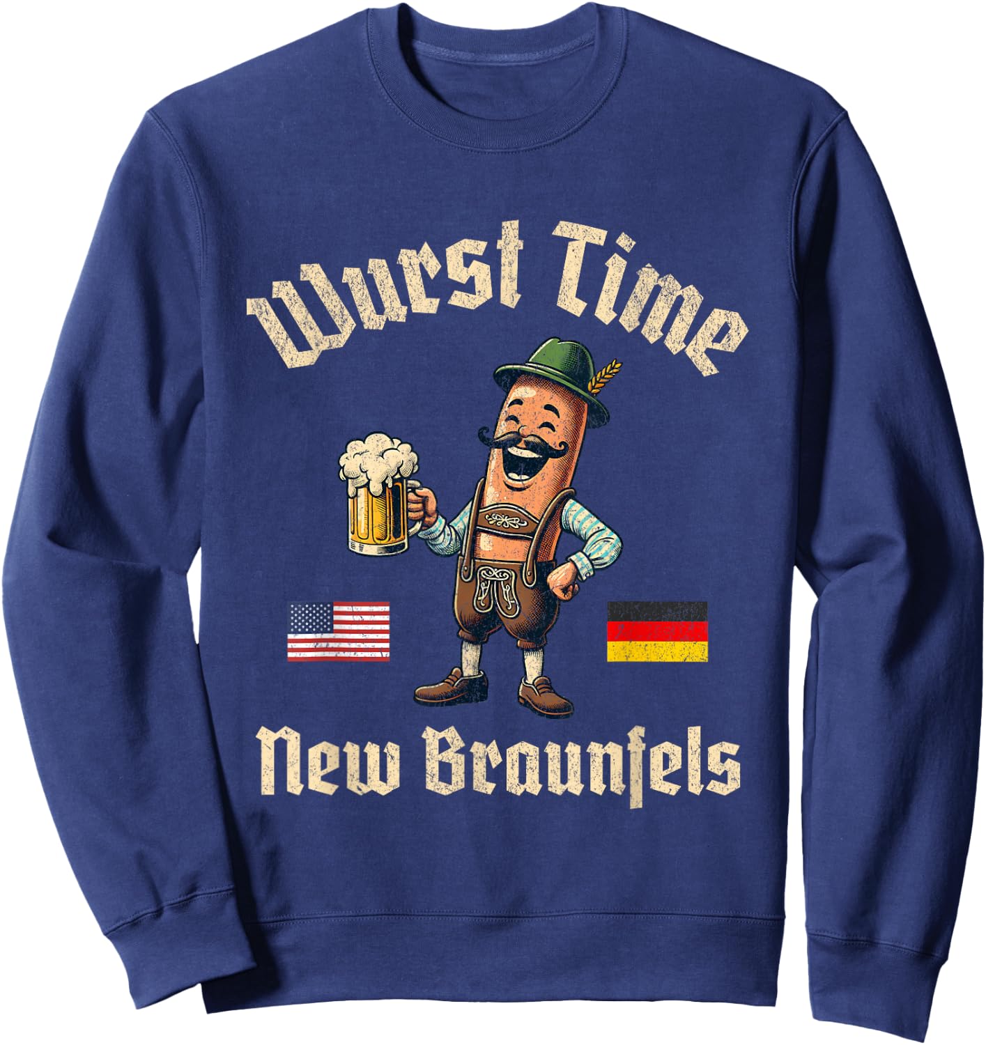Wurst Time Wurst Fest German Beer Festival New Braunfels Sweatshirt - Sweatshirt | Navy