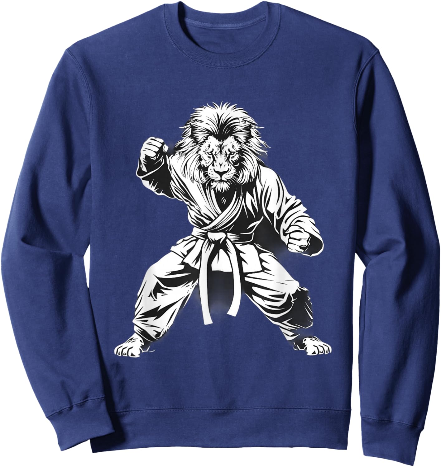MMA Lion Drawing Kickboxing Taekwondo Lion Martial Arts Sweatshirt - Sweatshirt | Navy
