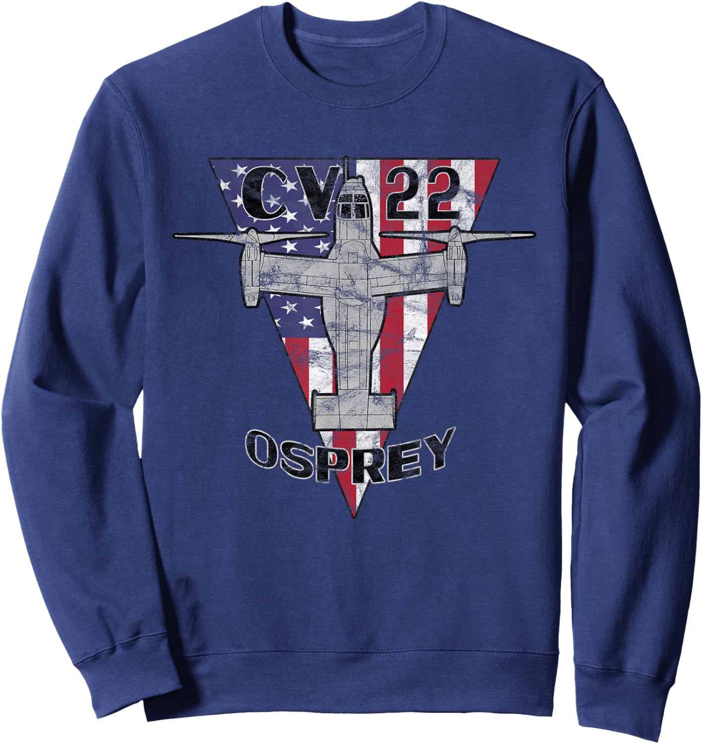 CV-22 Osprey Tilt-Rotor Military Airplane Patriotic Vintage Sweatshirt - Sweatshirt | Navy