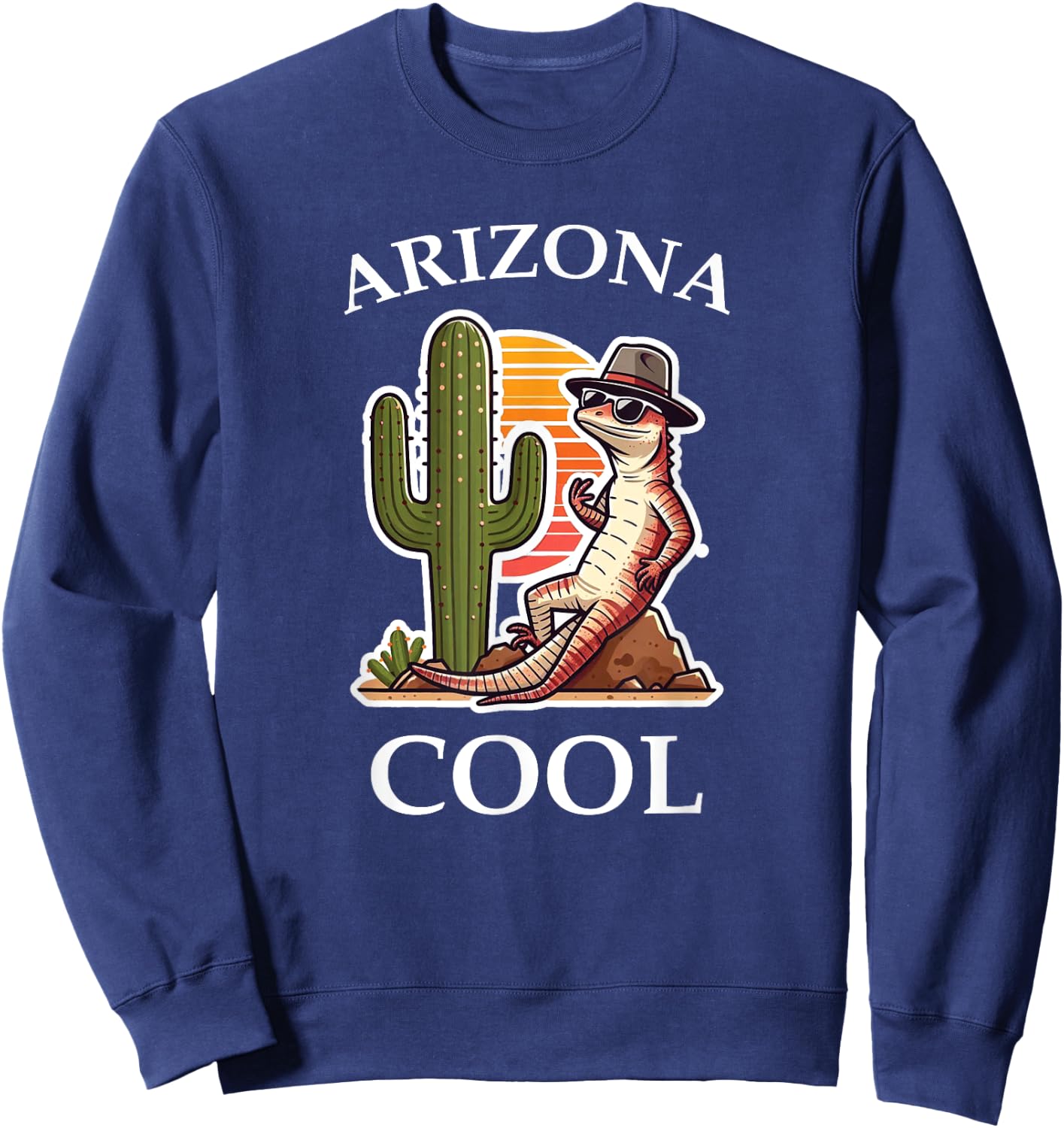 Arizona Cool Lizard Cactus Sweatshirt - Sweatshirt | Navy