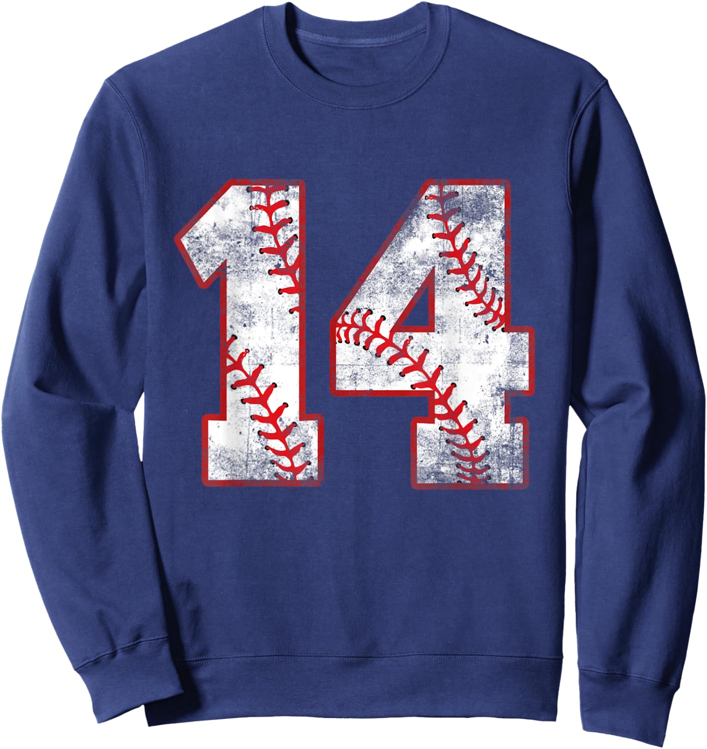 Baseball 14 Jersey 14th Birthday Gifts 14 Year Old Boys Kids Sweatshirt - Sweatshirt | Navy