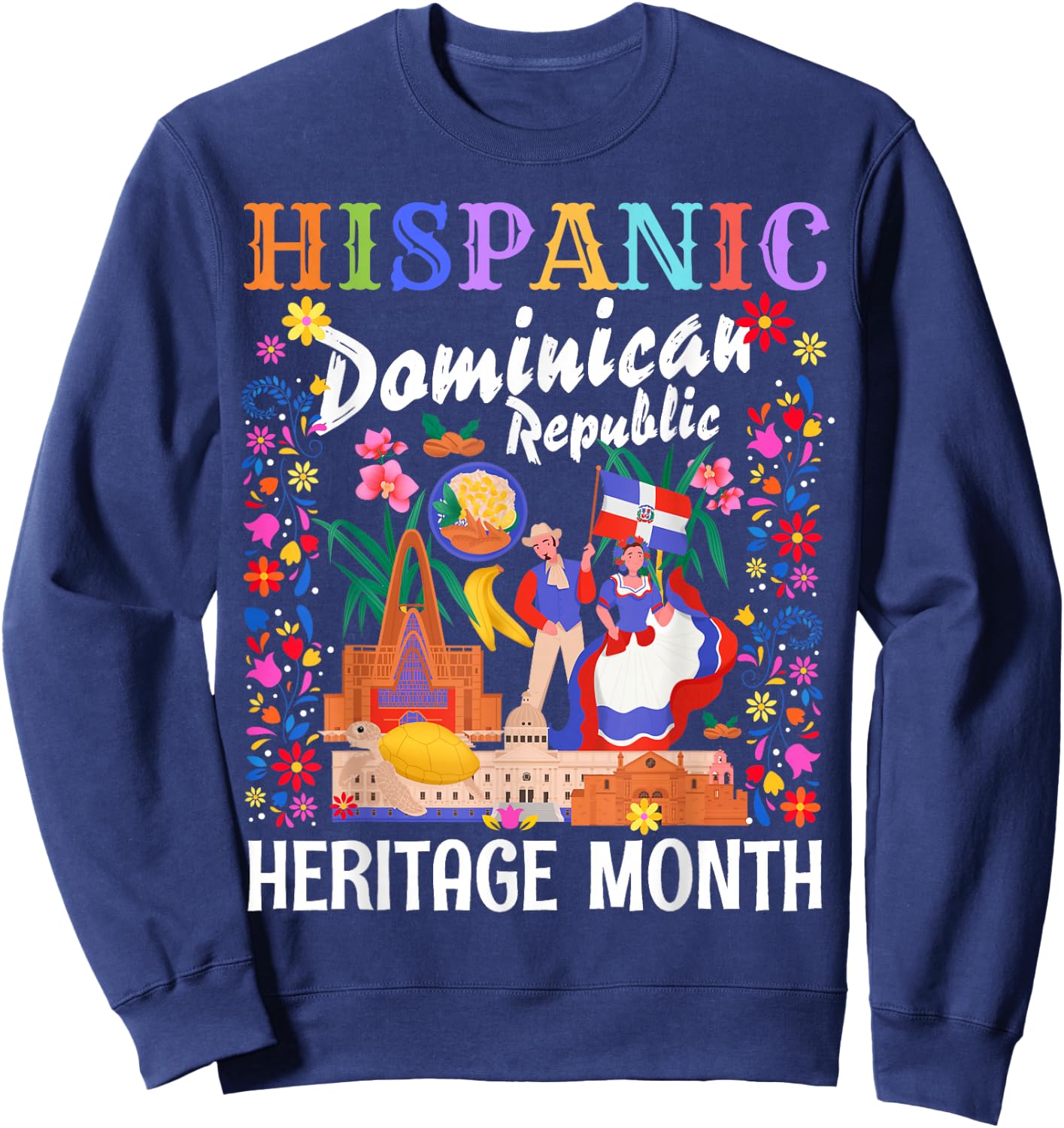 Dominican Republic Flag Idea Kids Latin Heritage Dominican Sweatshirt - Sweatshirt | Navy