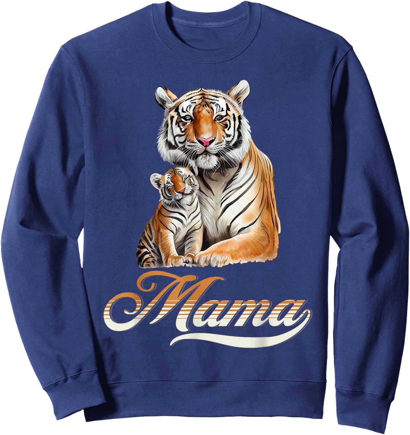 Tiger Mom & Baby Mother's Day Tiger Animal Lover Sweatshirt - Sweatshirt | Navy