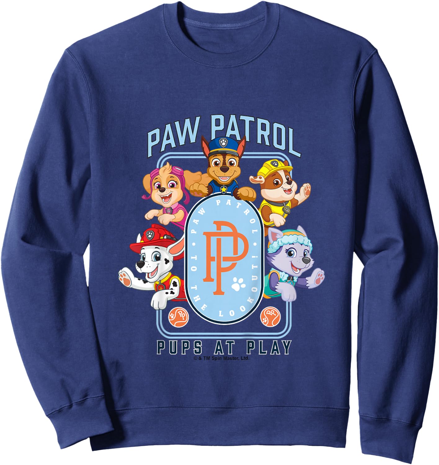 Kids PAW Patrol To The Lookout! Pups At Play Vintage Logo Sweatshirt - Sweatshirt | Navy