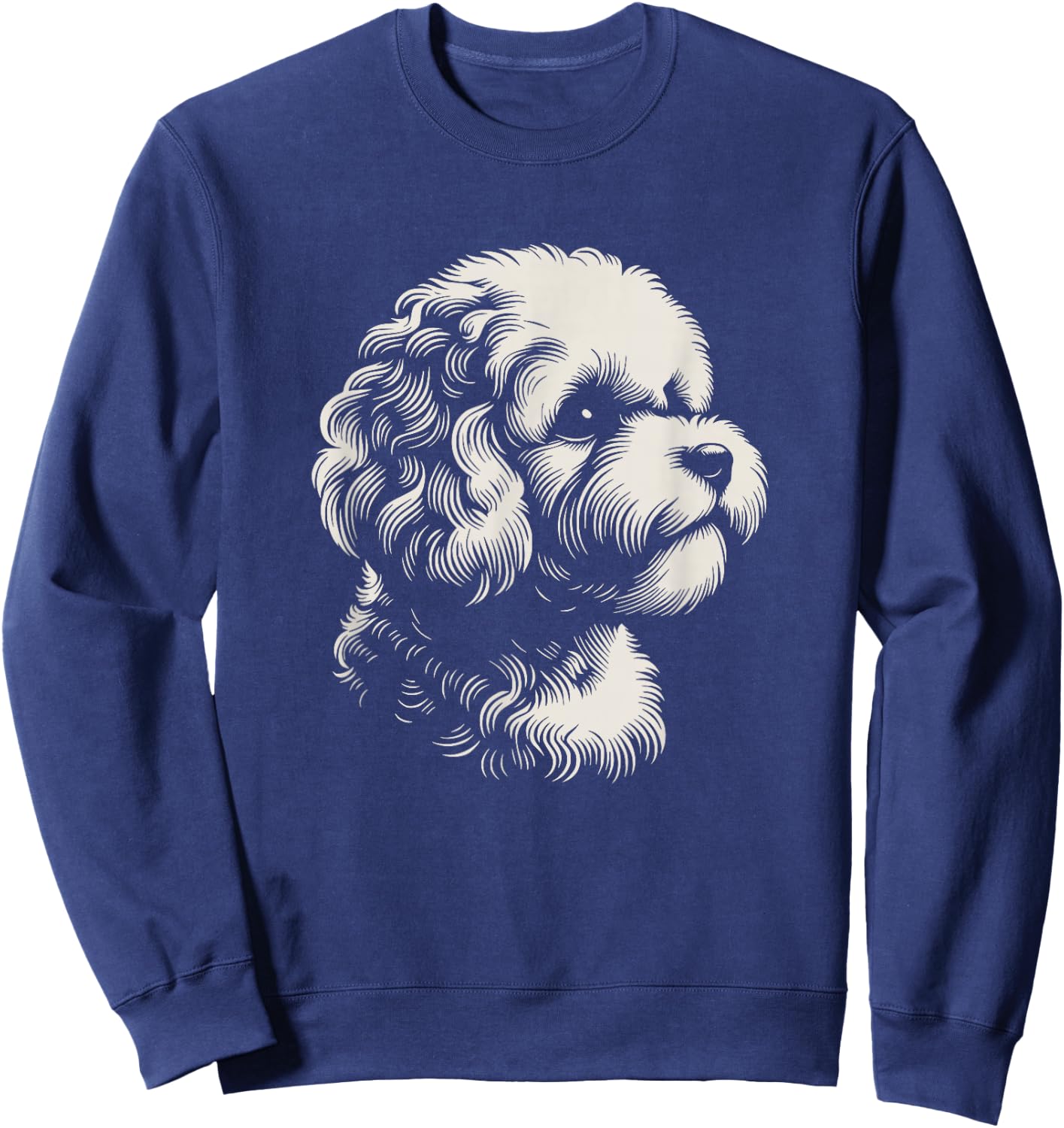 Maltipoo Dog Face Art Design And Men Sweatshirt - Sweatshirt | Navy