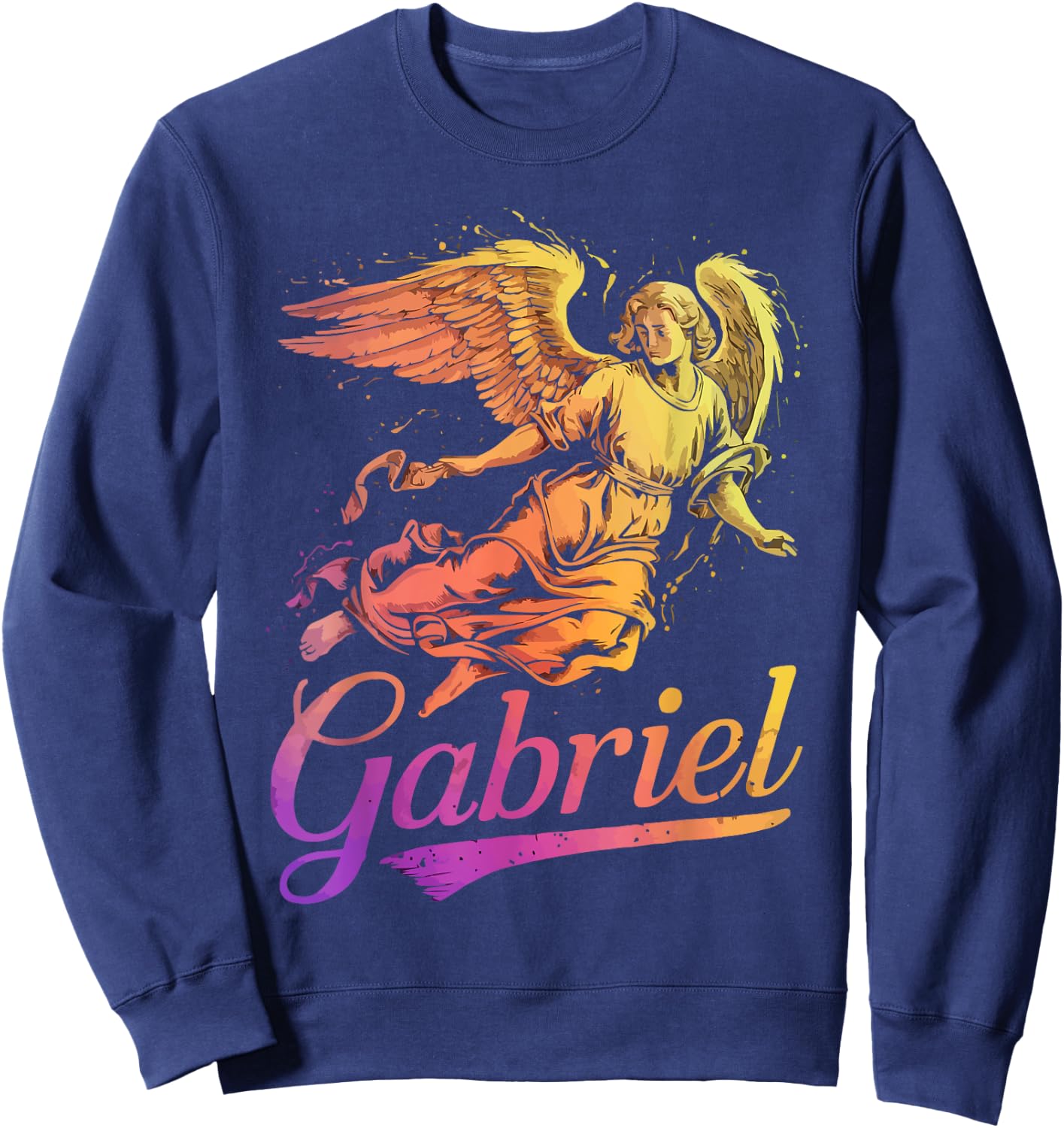 Archangel Gabriel Catholic Christianity Guardian Angel Sweatshirt - Sweatshirt | Navy