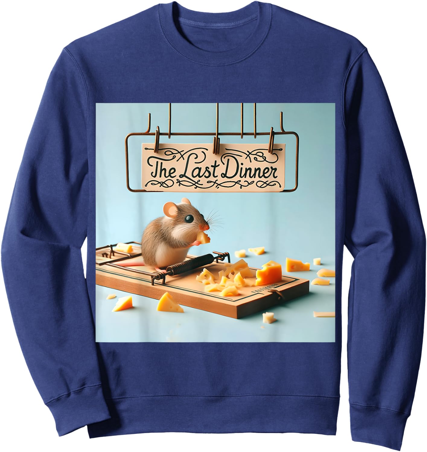 Fantasy Cute Mouse Cheese Mousetrap Sweatshirt - Sweatshirt | Navy