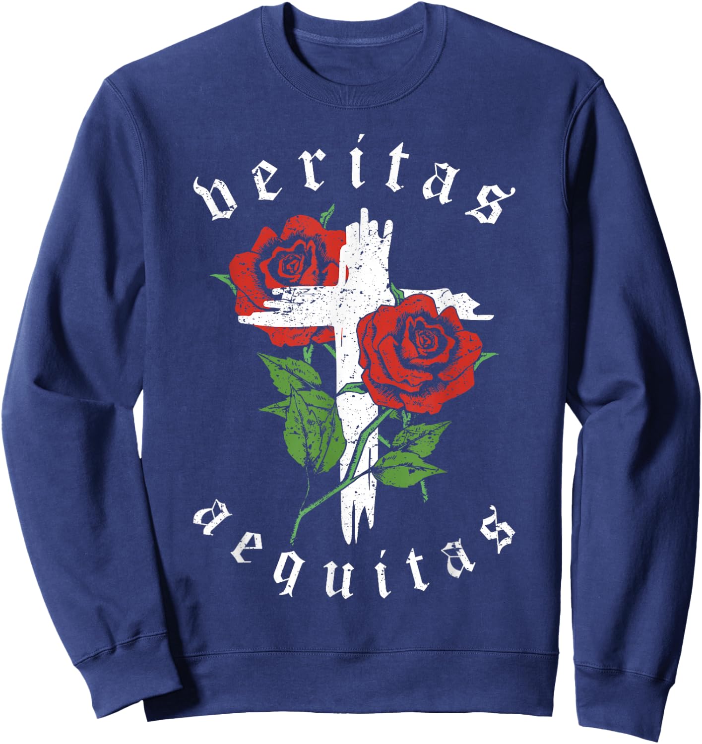Veritas Aequitas Truth and Justice Ash Wednesday Sweatshirt - Sweatshirt | Navy