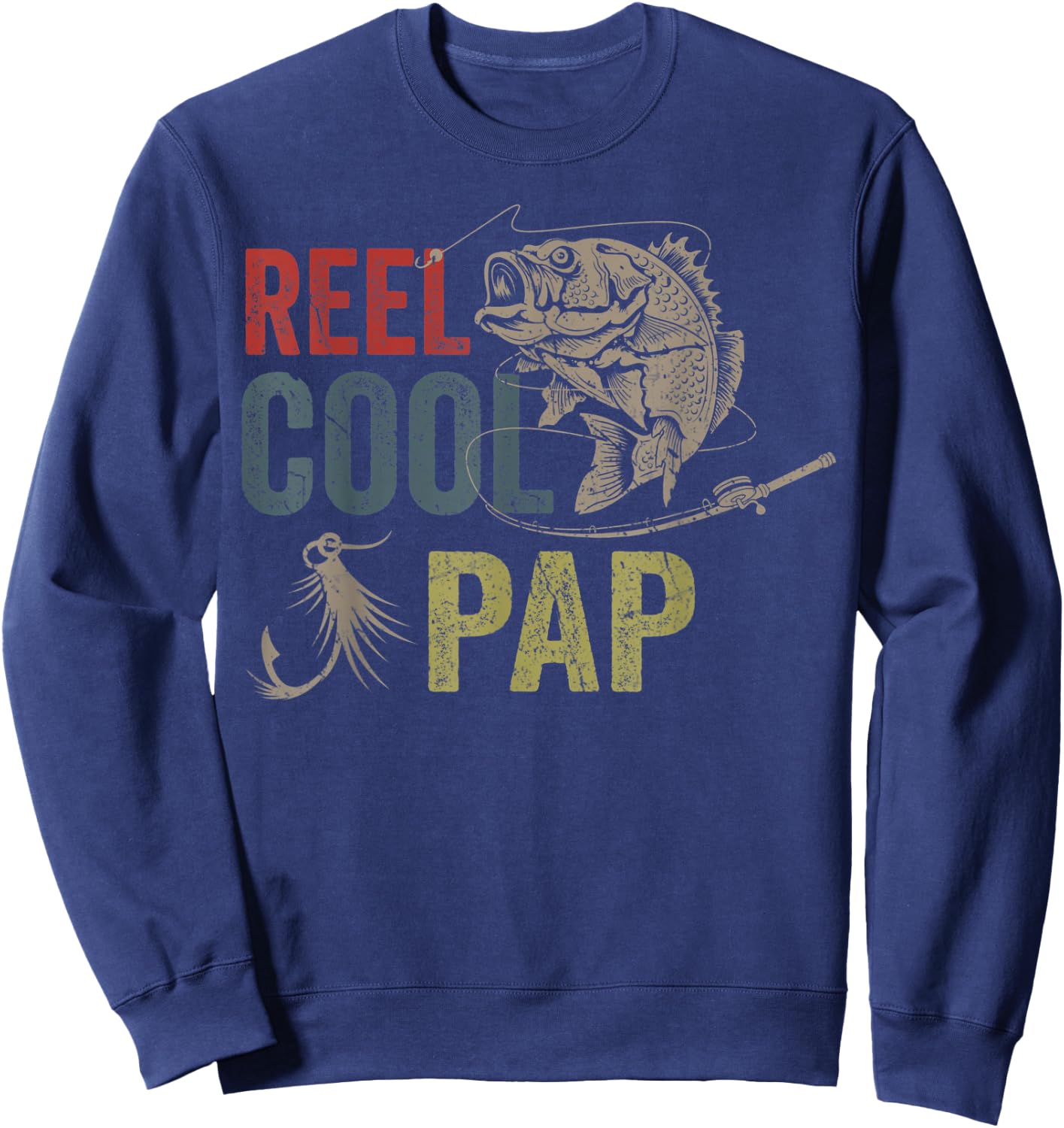 Reel Cool Pap Fishing Father's Day Gift Sweatshirt - Sweatshirt | Navy