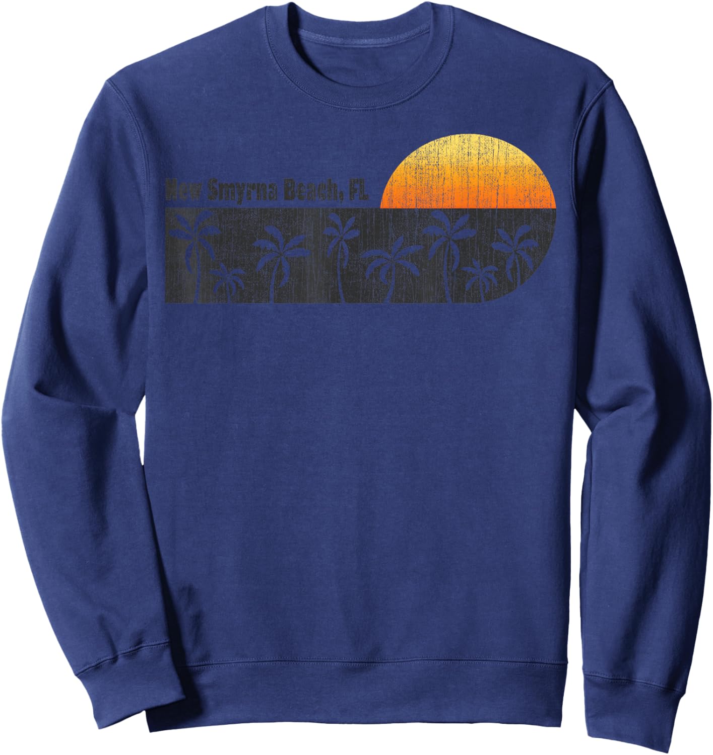 Retro New Smyrna Beach Vintage Florida Beach S Sweatshirt - Sweatshirt | Navy