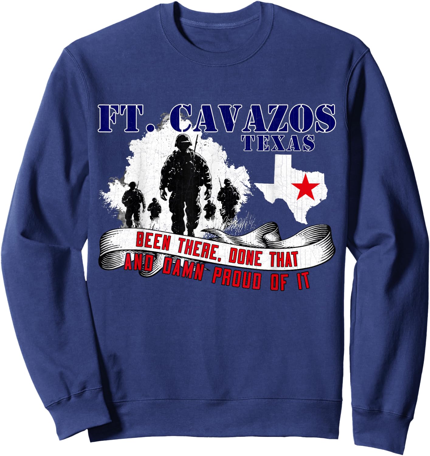Fort Cavazos Texas US Military Base Veterans Day Sweatshirt - Sweatshirt | Navy