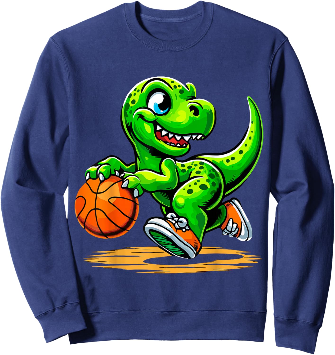 T-Rex Basketball Player Dinosaur Sweatshirt - Sweatshirt | Navy