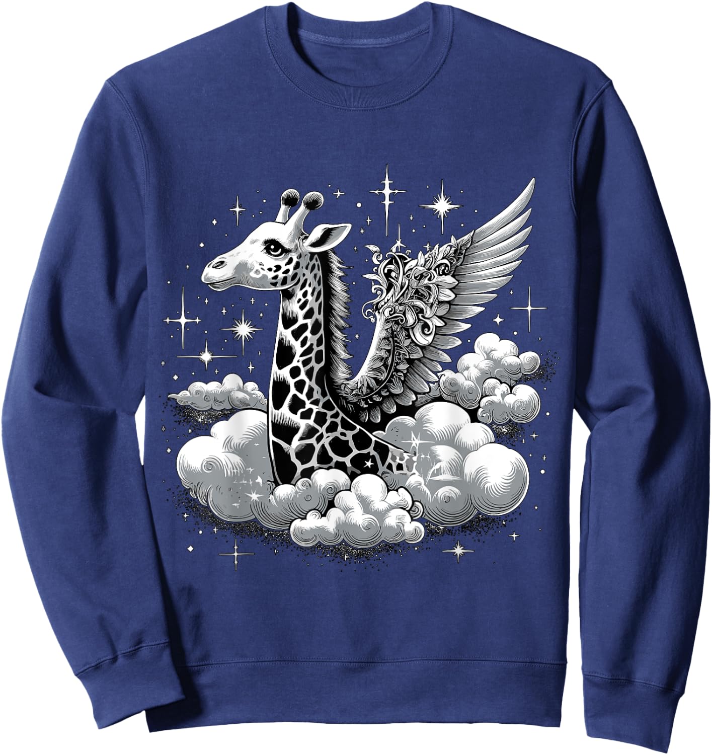 Giraffe with Wings Angel Giraffe Sweatshirt - Sweatshirt | Navy