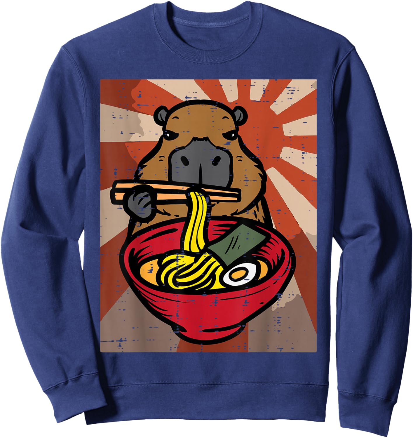 Capybara Ramen Kawaii Capy Japanese Food Men Women Kids Boys Sweatshirt - Sweatshirt | Navy