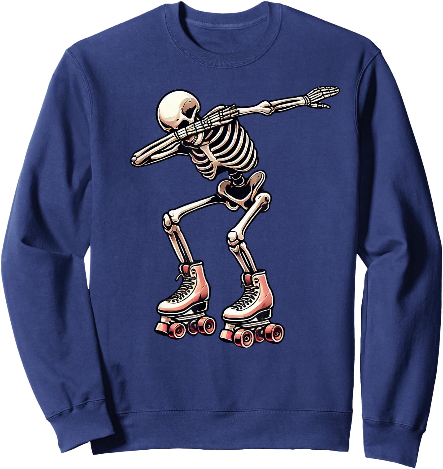 Skeleton Roller Skating Skater Halloween Sweatshirt - Sweatshirt | Navy