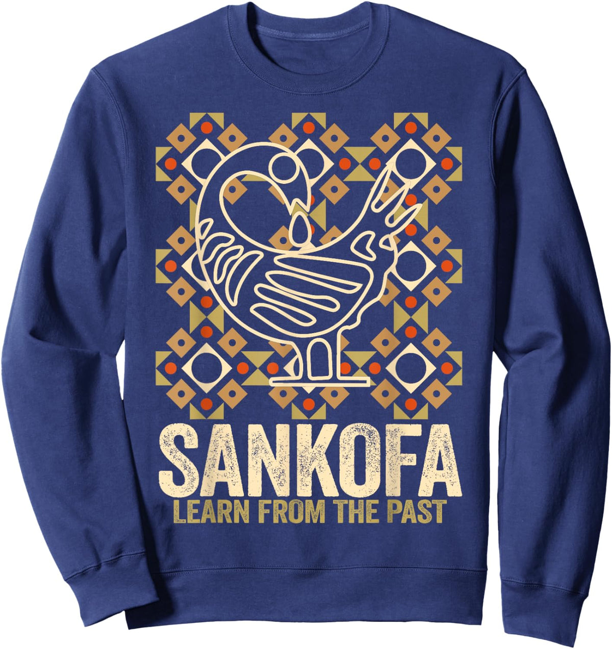 African Routes Sankofa Adinkra Black History Art Sweatshirt - Sweatshirt | Navy