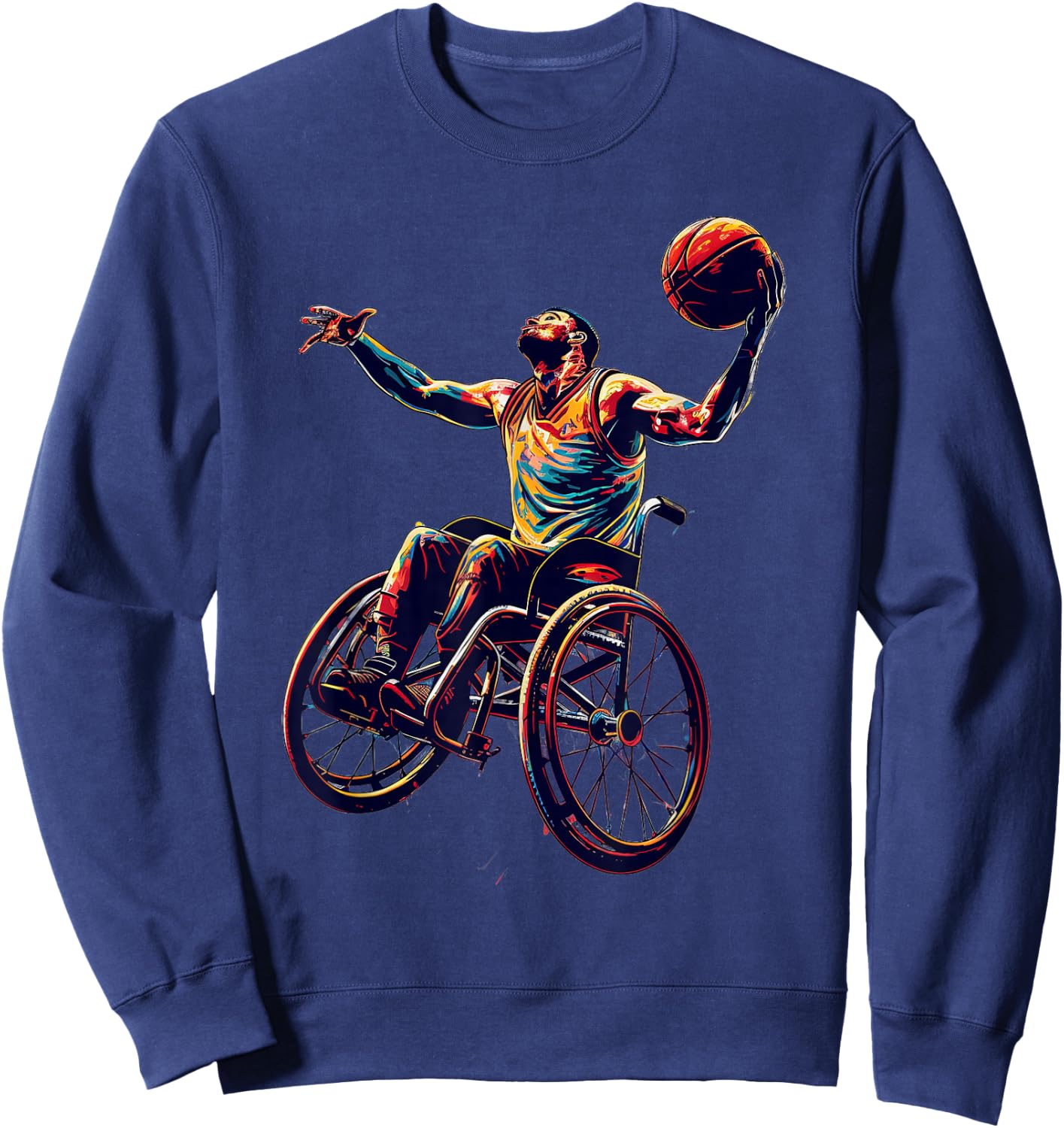 Wheelchair Basketball Design Sweatshirt - Sweatshirt | Navy