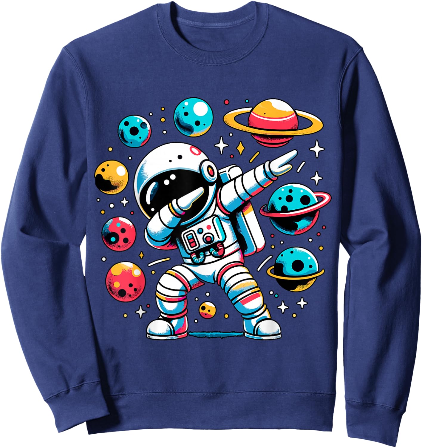 Dabbing Astronaut Space Galaxy Sweatshirt - Sweatshirt | Navy