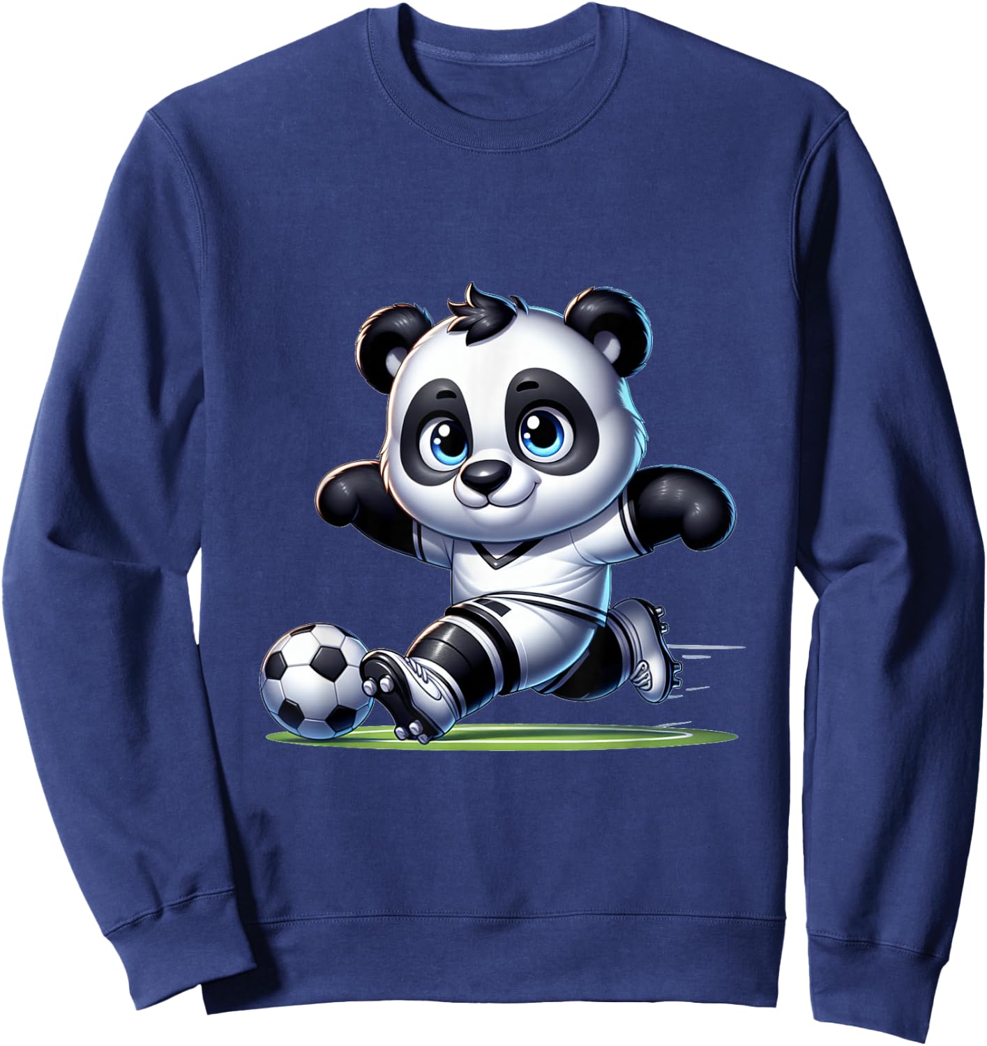 Cute Soccer Player Panda Sweatshirt - Sweatshirt | Navy