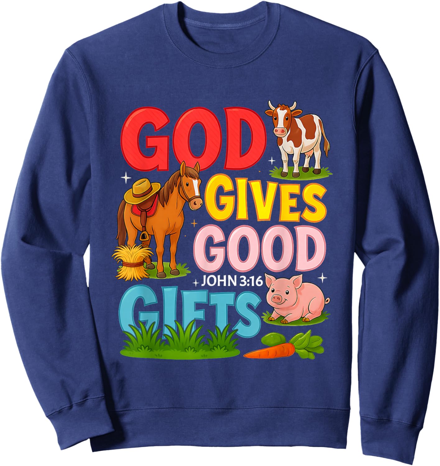 Vacation Bible School Yee Haw VBS 2026 Animal Farm Sweatshirt - Sweatshirt | Navy