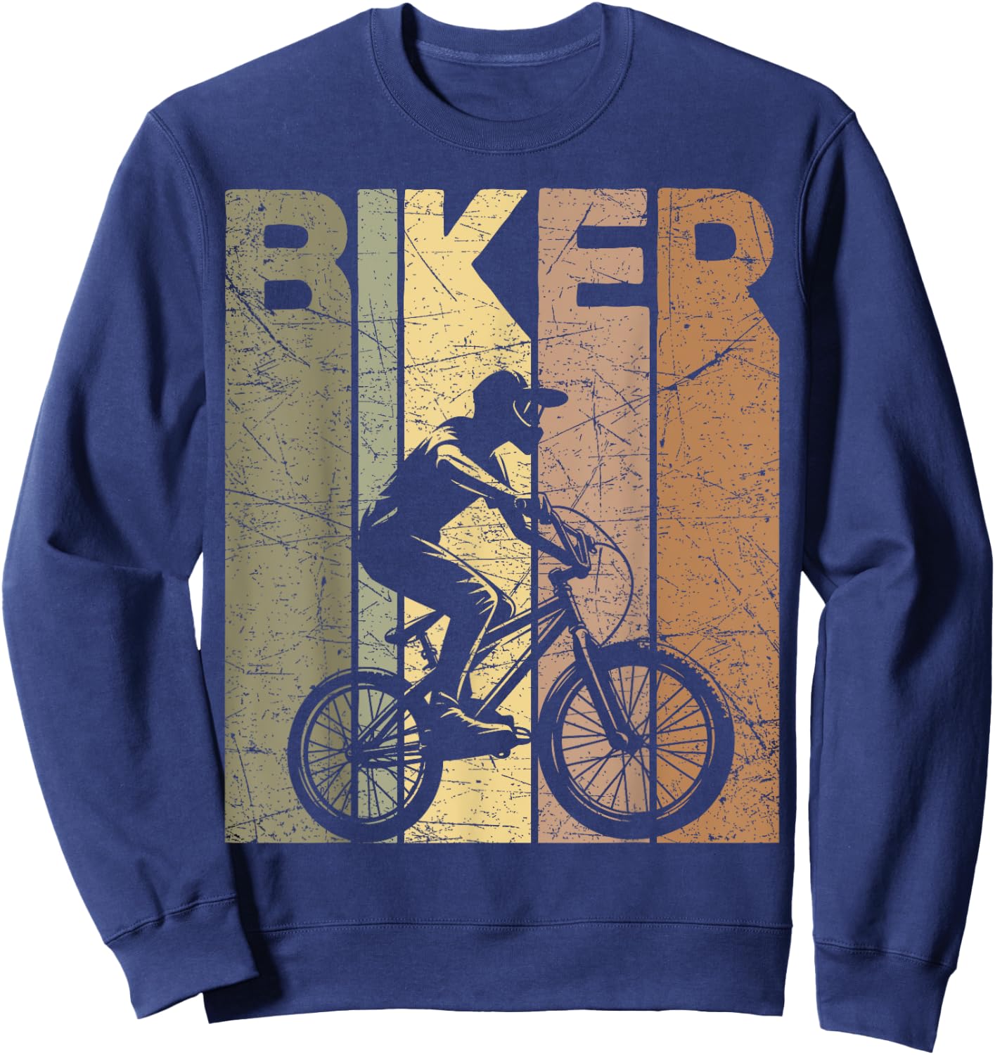 Mountain Biker Vintage MTB Retro Mountain Biking Sweatshirt - Sweatshirt | Navy