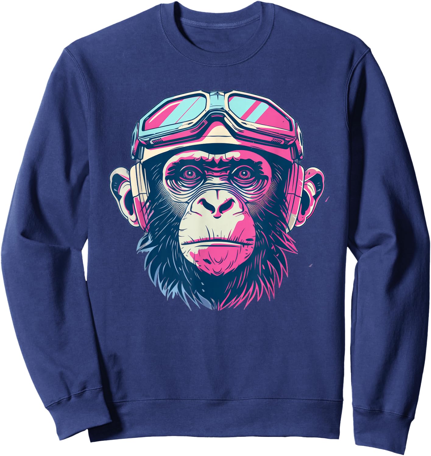 Capuchin Monkey Retro Sci-Fi Sweatshirt - Sweatshirt | Navy