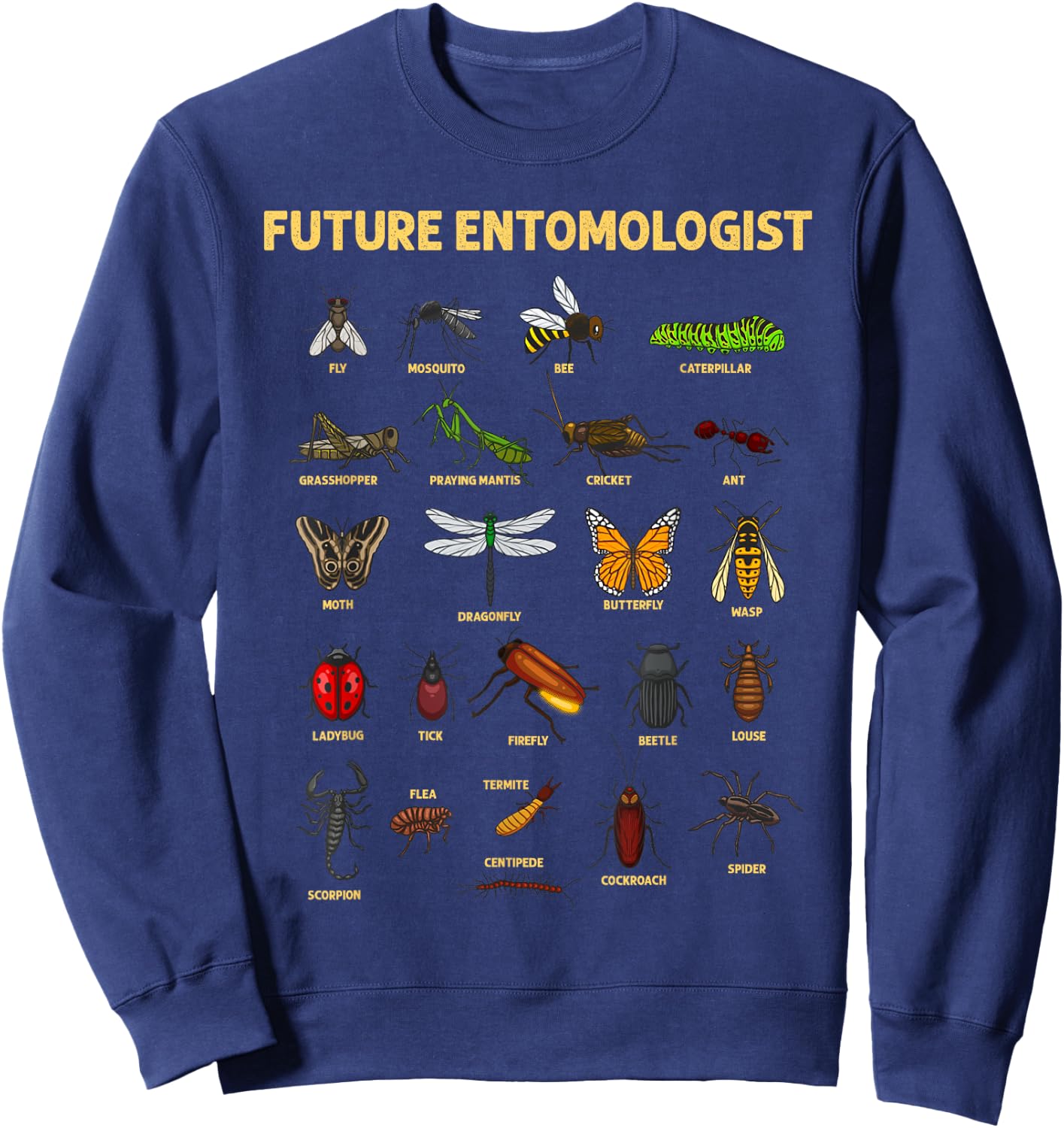 Funny Bug Catcher Designs For Kids Men Women Insect Hunter Sweatshirt - Sweatshirt | Navy