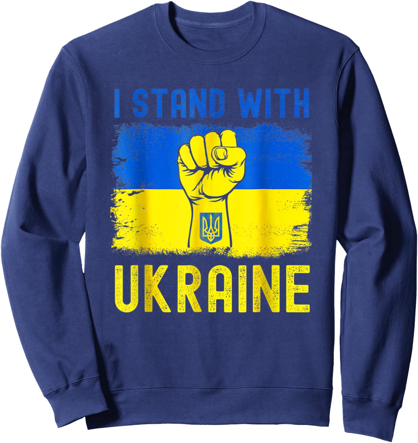 Support Ukraine flag I Stand With Ukraine Sweatshirt - Sweatshirt | Navy