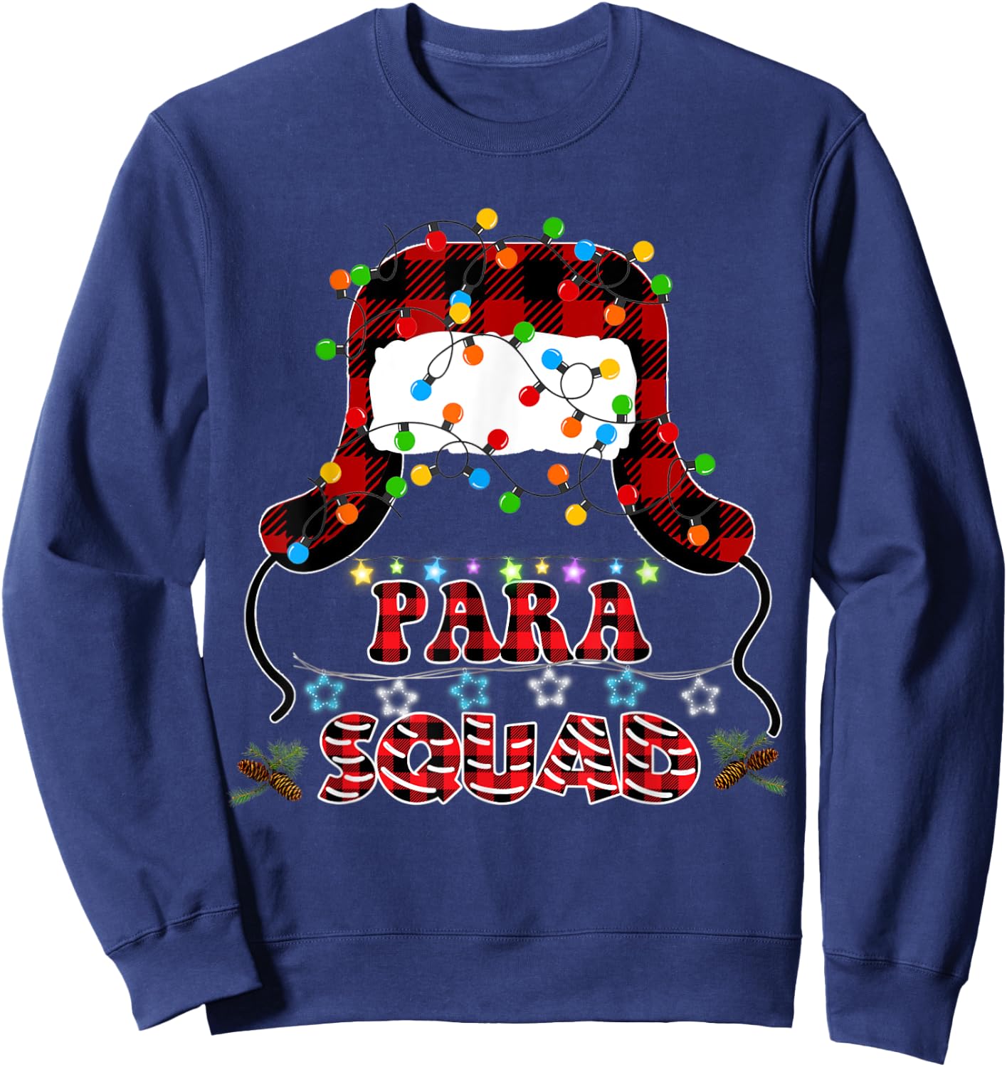 Para Crew Xmas Santa's Favorite Paraprofessional Squad Sweatshirt - Sweatshirt | Navy