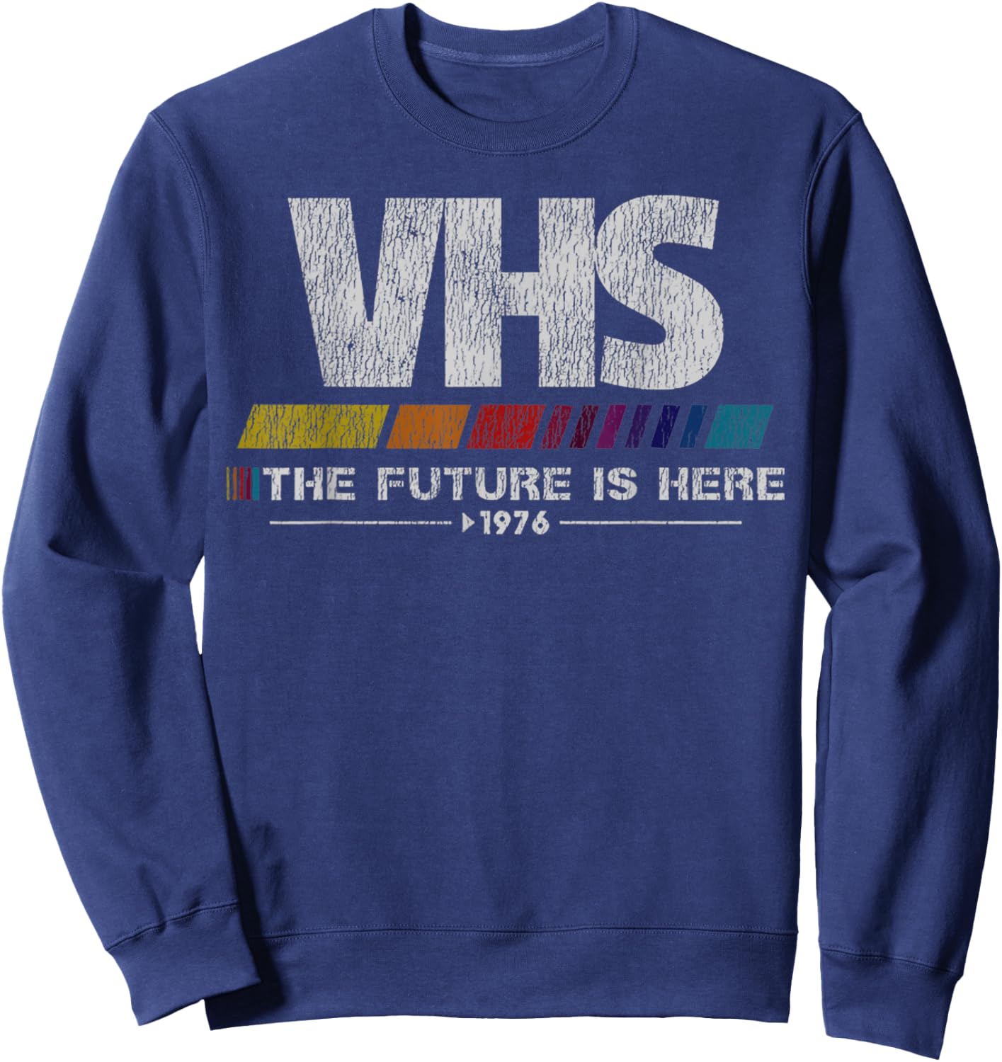 Vintage 80s video cassette tape VHS The Future Is Here Sweatshirt - Sweatshirt | Navy