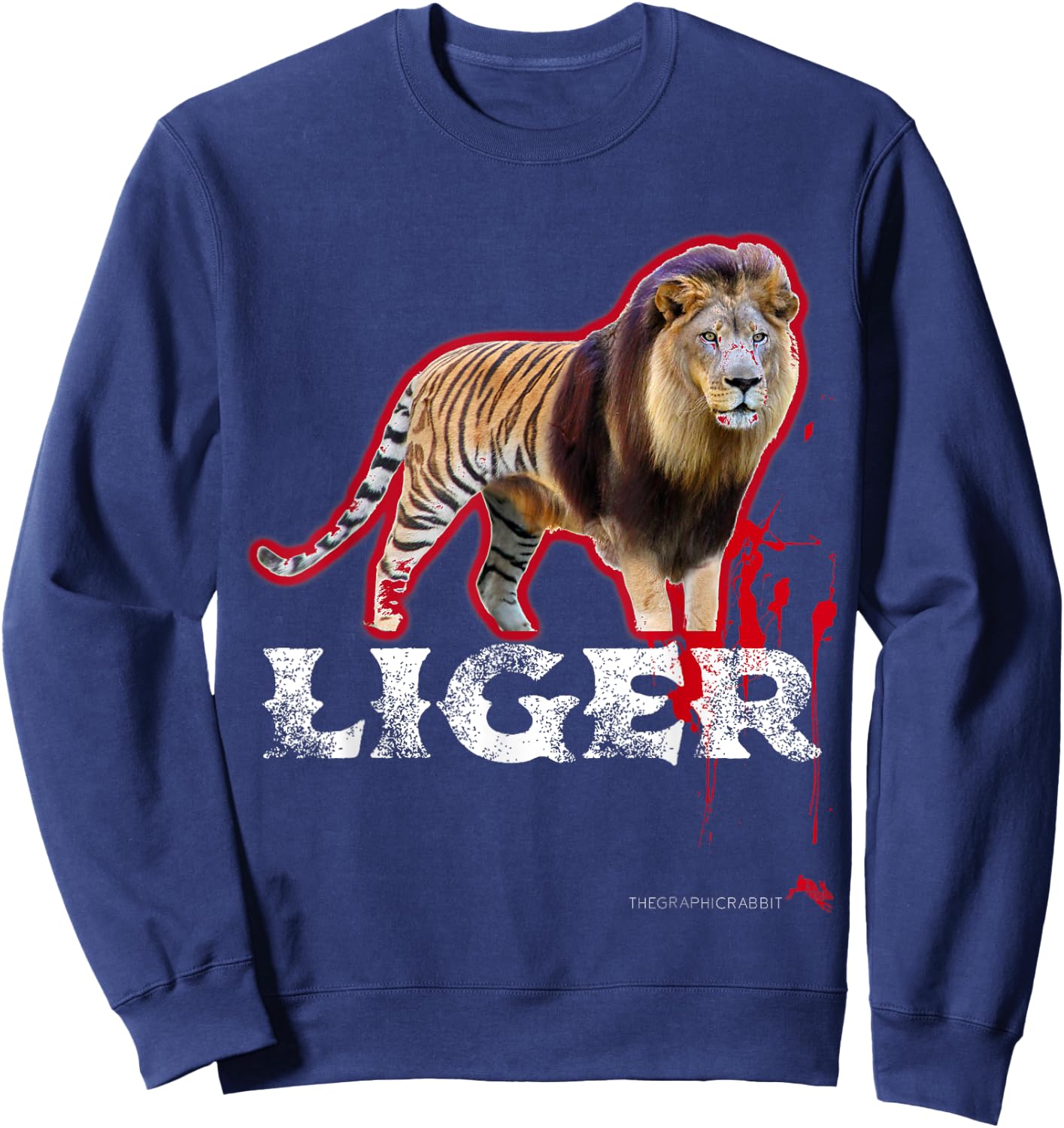 Liger Shirt Tiger Lion Beast Sweatshirt - Sweatshirt | Navy