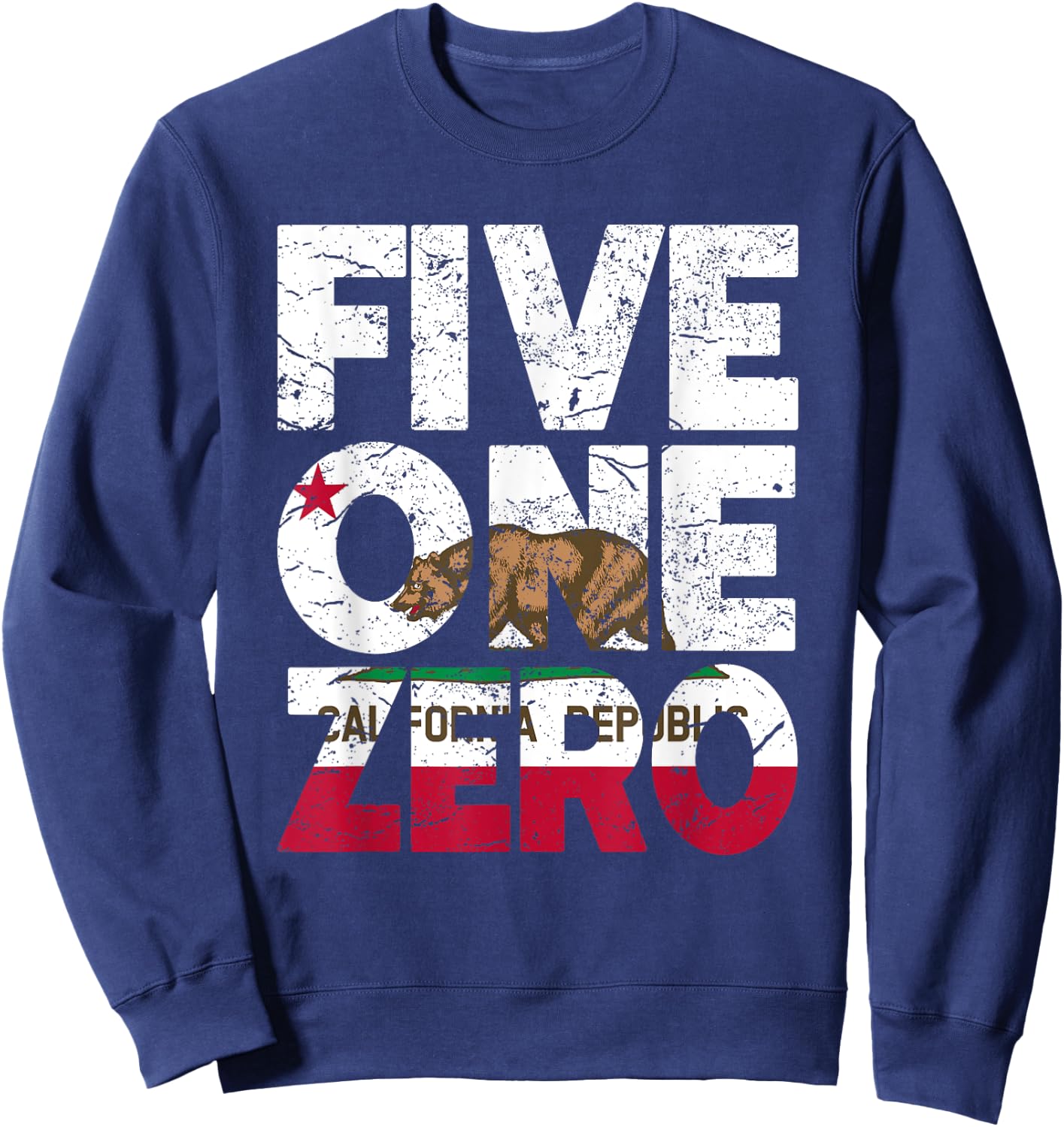 California Republic Flag - Area Code 510 Sweatshirt - Sweatshirt | Navy