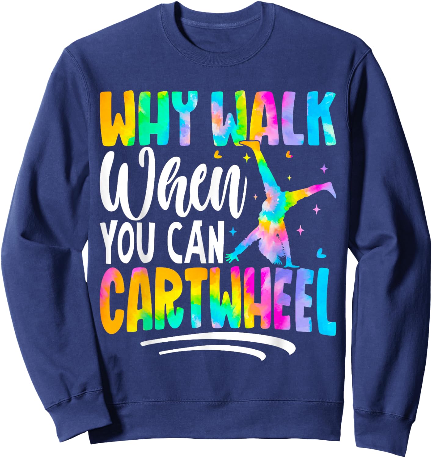 Cartwheel Gymnast Girl Tie Dye Gymnastic Girl Tumbling Sweatshirt - Sweatshirt | Navy