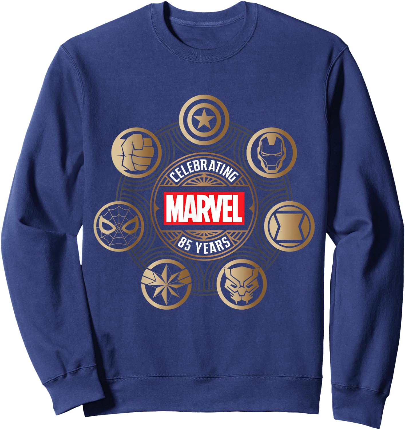 Marvel 85th Anniversary Hero Icons Celebrating 85 Years Sweatshirt - Sweatshirt | Navy