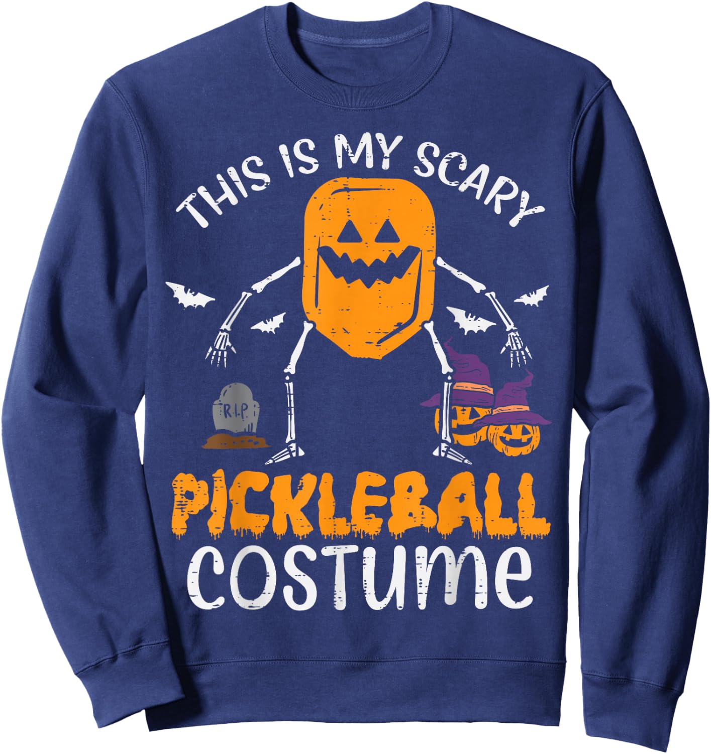 This Is My Scary Pickleball Costume Halloween Men Women Kids Sweatshirt - Sweatshirt | Navy