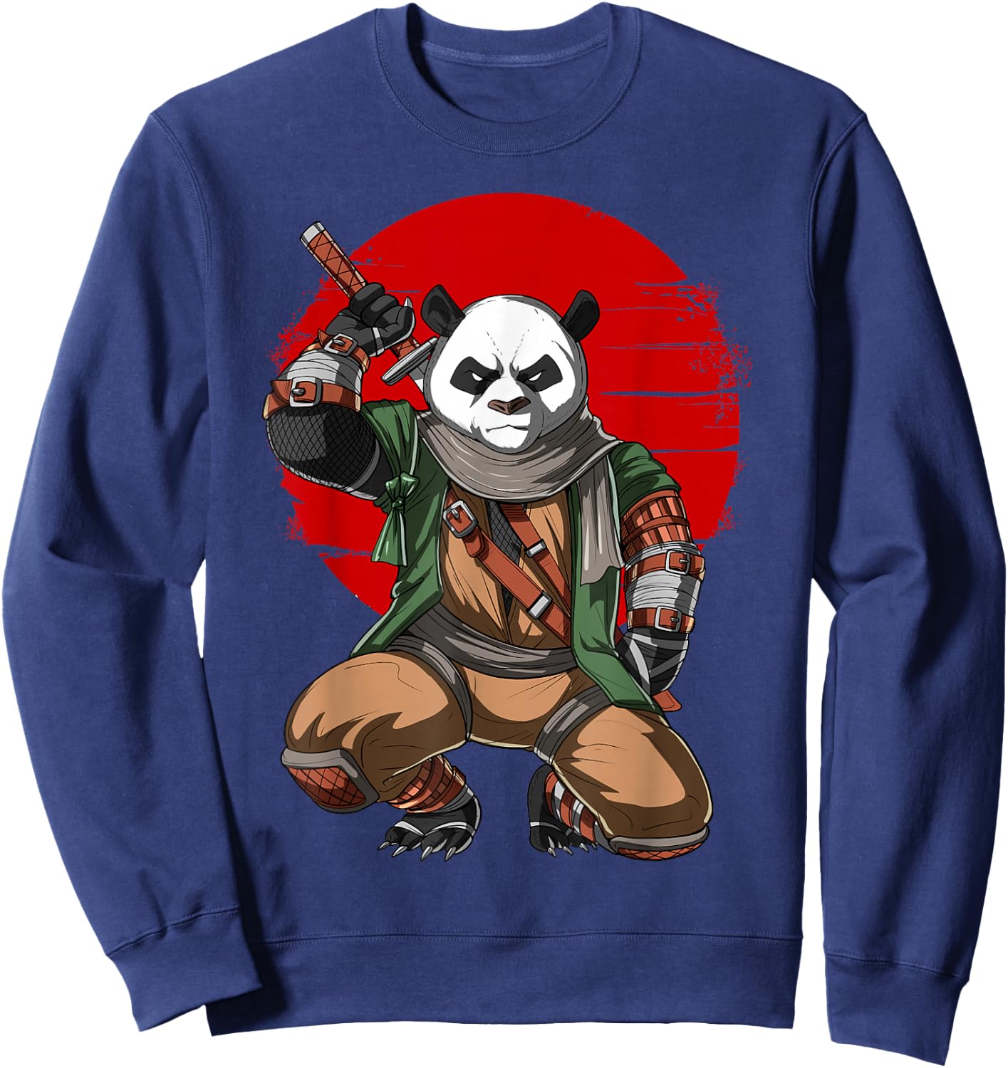 Panda Bear Samurai Japanese Samurai Warrior Ninja Sweatshirt - Sweatshirt | Navy