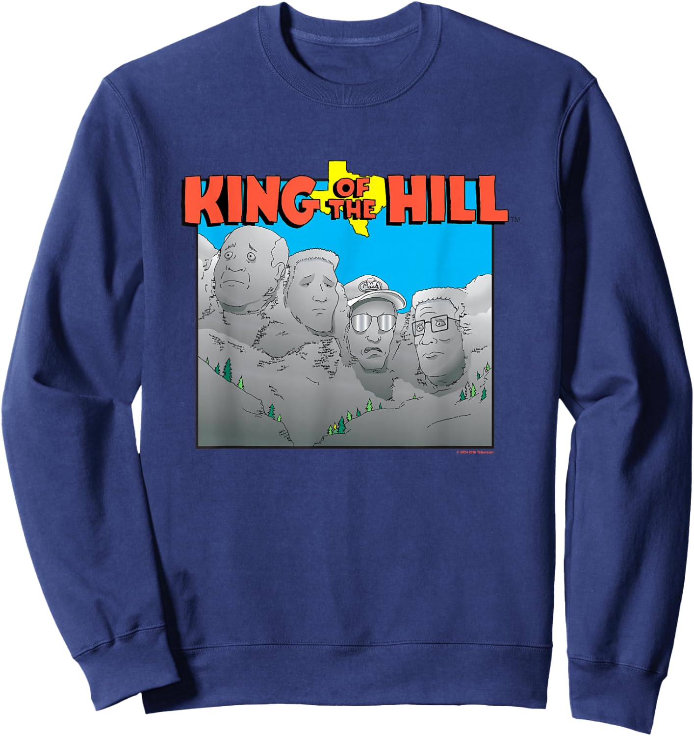 King of The Hill Iconic Rushmore Group Shot Big Chest Logo Sweatshirt - Sweatshirt | Navy